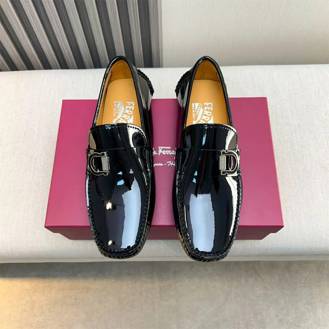 Men's shoes 💰560 Ferragamo new high-end quality 🔥 black cowhide ➕ cowhide lining size 38-45
